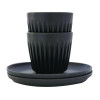 HuskeeCup Cup with Saucer 3oz Charcoal (2 pack) HuskeeCup Cup with Saucer 3oz Charcoal (2 pack)