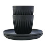 HuskeeCup Cup with Saucer 3oz Charcoal (2 pack)