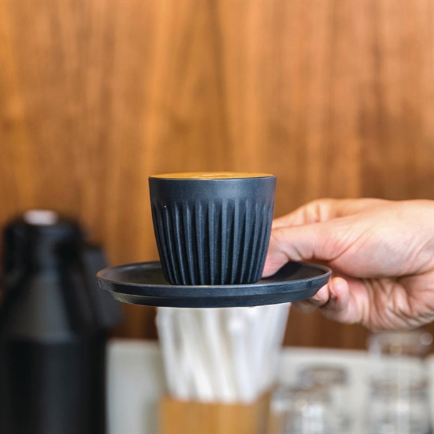 HuskeeCup Cup with Saucer 3oz Charcoal (2 pack) HuskeeCup Cup with Saucer 3oz Charcoal (2 pack)
