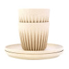 HuskeeCup Two Cups with Saucer 3oz Natural in Box