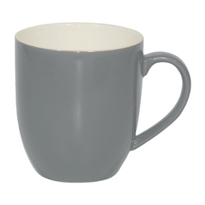 Brew Coffee Mugs French Grey/White 380ml (6 Pack)