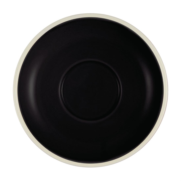 Brew Espresso Saucers Onyx/White 110mm (6 Pack)