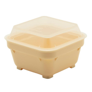 KH Square Bowl 100mm Yellow Pp (12 Pack)