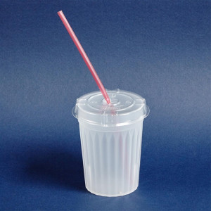 KH Disposable Lid for Tumbler 230ml W/Straw Slot Pet(Pack 1000)