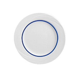 Schonwald Donna Senior Decor Round Flat Rim Plate Dark Blue Line 160x18mm (Pack 12) Schonwald Donna Senior Decor Round Flat Rim Plate Dark Blue Line 160x18mm (Pack 12)