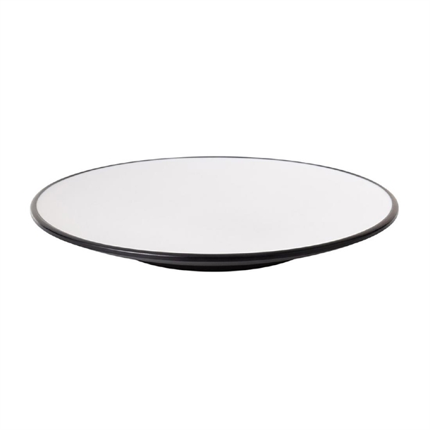 Coucou Dual Colour Round Plate 205mm - White & Black (12 Pack) Coucou Dual Colour Round Plate 205mm - White & Black (12 Pack)