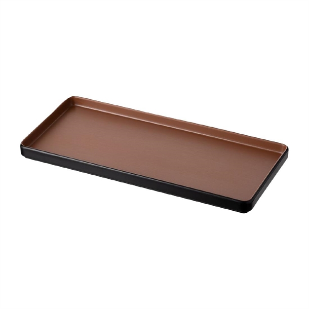 Coucou Dual Colour Rect. Plate 325x150mm - Brown & Black (9 Pack) Coucou Dual Colour Rect. Plate 325x150mm - Brown & Black (9 Pack)