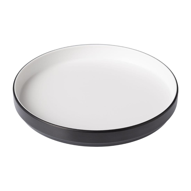 Coucou Dual Colour Round Edge Plate 200mm - White & Black (12 Pack) Coucou Dual Colour Round Edge Plate 200mm - White & Black (12 Pack)