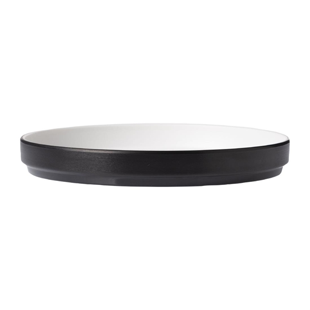 Coucou Dual Colour Round Edge Plate 200mm - White & Black (12 Pack) Coucou Dual Colour Round Edge Plate 200mm - White & Black (12 Pack)