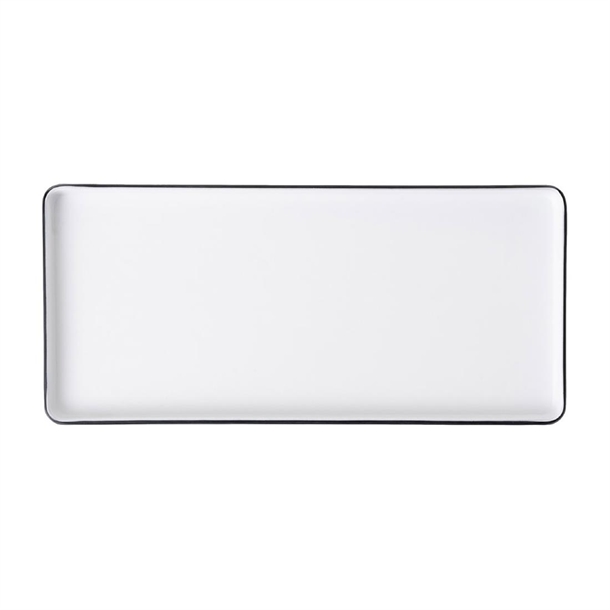 Coucou Dual Colour Rect. Plate 325x150mm - White & Black (9 Pack)