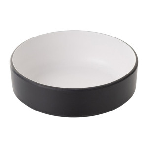 Coucou Dual Colour Round Sauce Dish 155mm - White & Black (12 Pack)