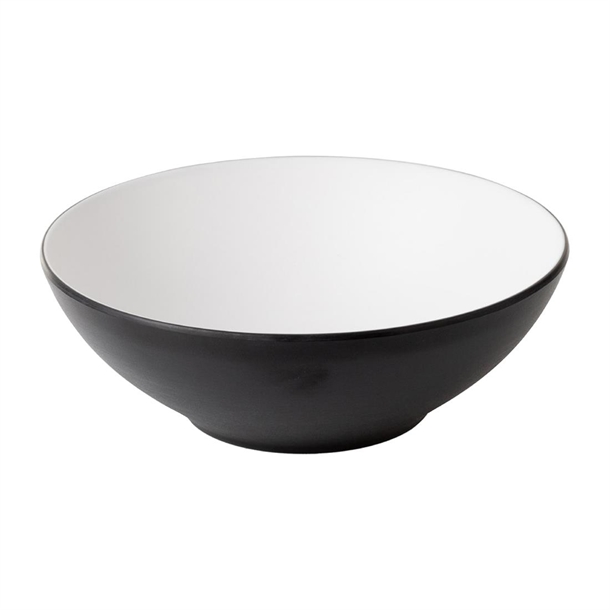 Coucou Dual Colour Round Bowl 210mm - White & Black (9 Pack)