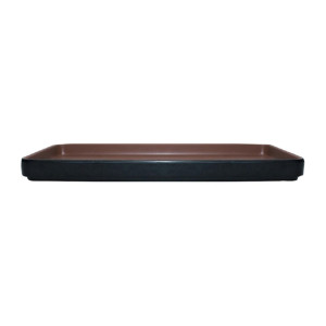 Coucou Dual Colour Rect. Plate 250x120mm - Brown & Black (12 Pack)