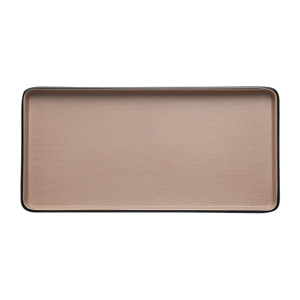 Coucou Dual Colour Rect. Plate 250x120mm - Beige & Black (12 Pack)