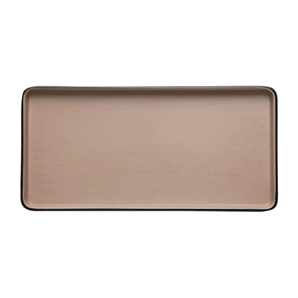 Coucou Dual Colour Rect. Plate 250x120mm - Beige & Black (12 Pack) Coucou Dual Colour Rect. Plate 250x120mm - Beige & Black (12 Pack)