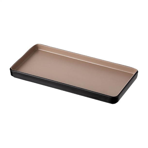 Coucou Dual Colour Rect. Plate 250x120mm - Beige & Black (12 Pack) Coucou Dual Colour Rect. Plate 250x120mm - Beige & Black (12 Pack)