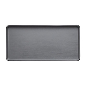 Coucou Dual Colour Rect. Plate 250x120mm - Grey & Black (12 Pack)