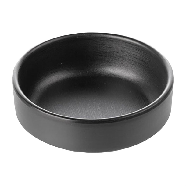 Coucou Dual Colour Round Sauce Dish 100mm - Black (20 Pack)