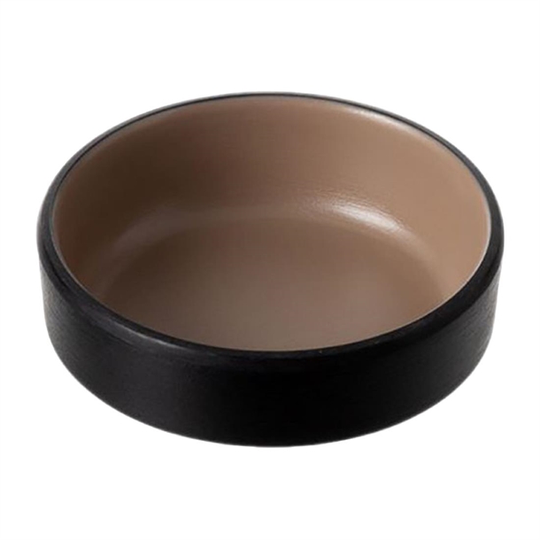 Coucou Dual Colour Round Sauce Dish 76mm - Beige & Black (40 Pack) Coucou Dual Colour Round Sauce Dish 76mm - Beige & Black (40 Pack)
