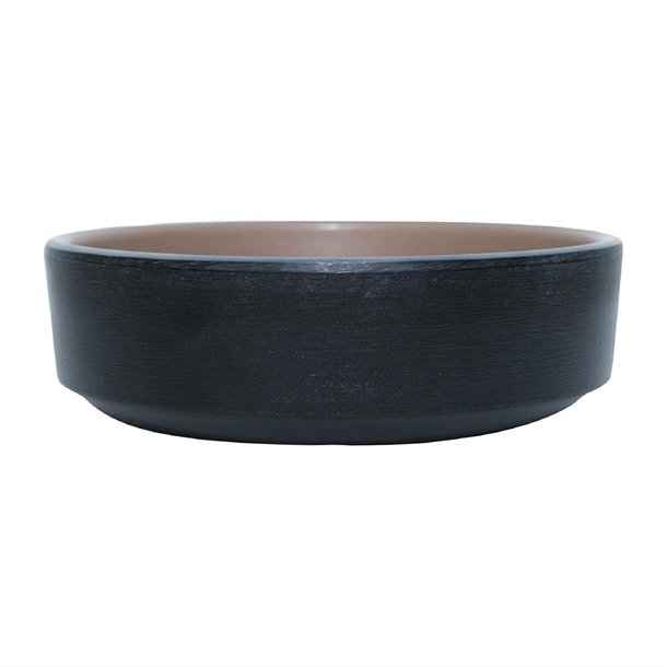 Coucou Dual Colour Round Sauce Dish 100mm - Beige & Black (20 Pack)