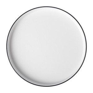 Coucou Dual Colour Round Edge Plate 270mm - White & Black (12 Pack)