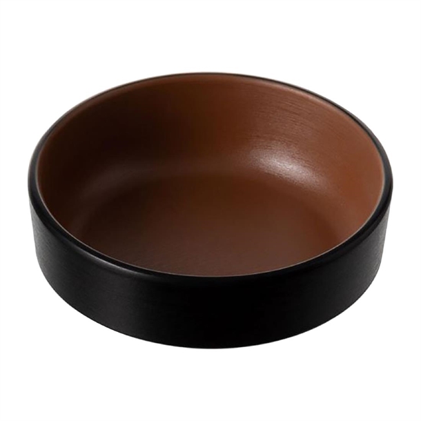 Coucou Dual Colour Round Sauce Dish 76mm - Brown & Black (40 Pack) Coucou Dual Colour Round Sauce Dish 76mm - Brown & Black (40 Pack)