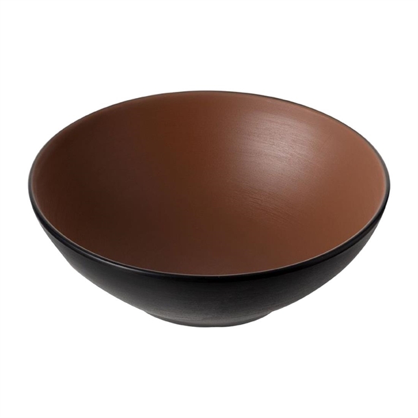 Coucou Dual Colour Round Bowl 187mm - Brown & Black (12 Pack) Coucou Dual Colour Round Bowl 187mm - Brown & Black (12 Pack)
