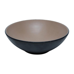 Coucou Dual Colour Round Bowl 187mm - Beige & Black (12 Pack)
