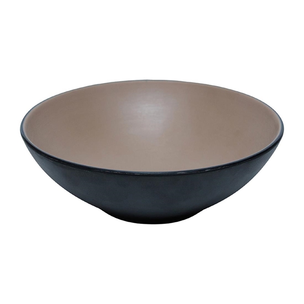 Coucou Dual Colour Round Bowl 187mm - Beige & Black (12 Pack) Coucou Dual Colour Round Bowl 187mm - Beige & Black (12 Pack)