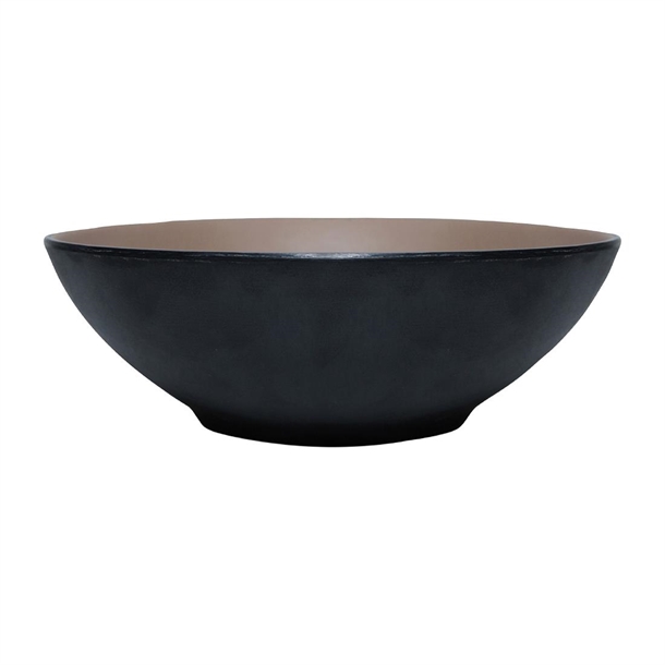 Coucou Dual Colour Round Bowl 187mm - Beige & Black (12 Pack) Coucou Dual Colour Round Bowl 187mm - Beige & Black (12 Pack)