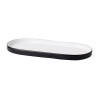 Coucou Dual Colour Oblong Plate 260x130mm - White & Black (12 Pack)