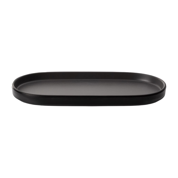 Coucou Dual Colour Oblong Plate 260x130mm - Grey & Black (12 Pack)