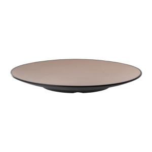 Coucou Dual Colour Round Plate 300mm - Beige & Black (12 Pack)