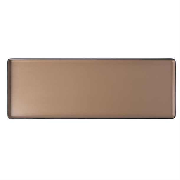 Coucou Dual Colour Rect. Plate 500x180mm - Beige & Black (9 Pack)