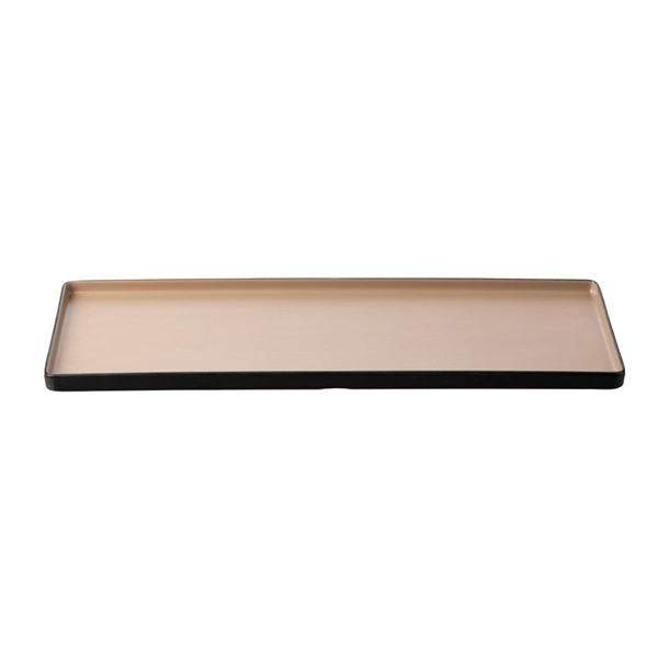 Coucou Dual Colour Rect. Plate 500x180mm - Beige & Black (9 Pack)