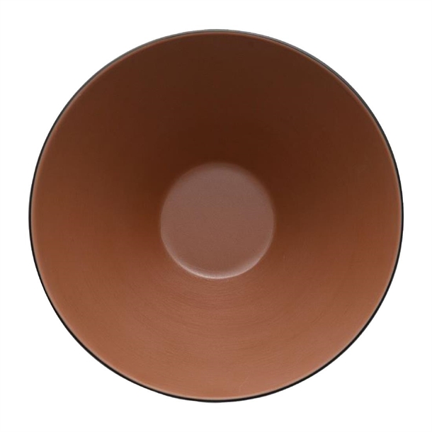 Coucou Dual Colour V-Shape Round Bowl 150mm - Brown & Black (12 Pack)