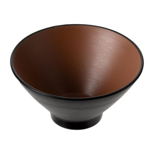 Coucou Dual Colour V-Shape Round Bowl 150mm - Brown & Black (12 Pack)
