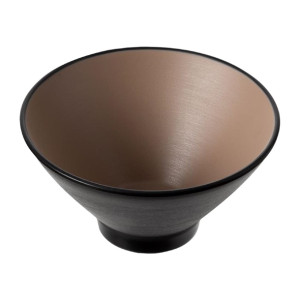 Coucou Dual Colour V-Shape Round Bowl 150mm - Beige & Black (12 Pack)