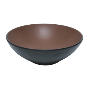 Coucou Dual Colour Round Bowl 210mm - Brown & Black (9 Pack)