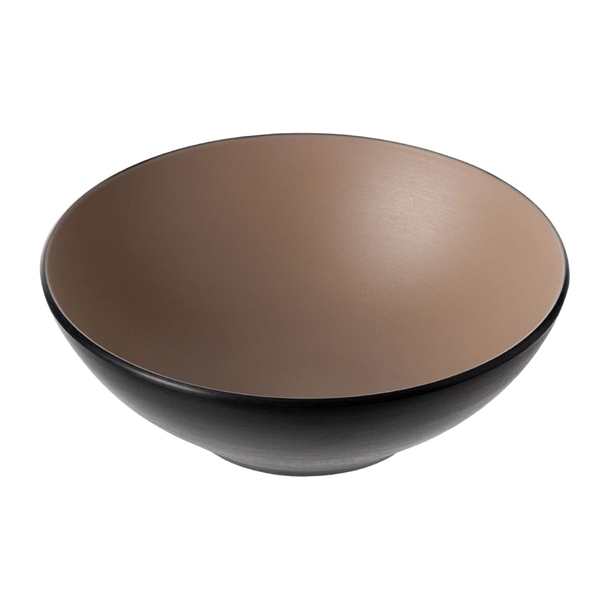 Coucou Dual Colour Round Bowl 210mm - Beige & Black (9 Pack)