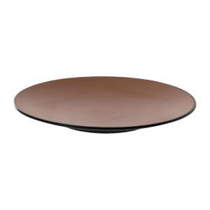 Coucou Dual Colour Round Plate 250mm - Brown & Black (9 Pack)