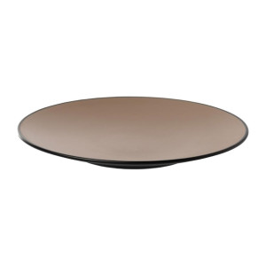 Coucou Dual Colour Round Plate 250mm - Beige & Black (9 Pack)
