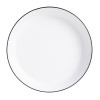 Coucou Dual Colour Flat Round Bowl 290mm - White & Black (12 Pack)