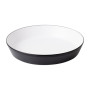 Coucou Dual Colour Flat Round Bowl 290mm - White & Black (12 Pack)