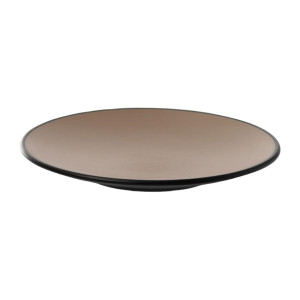 Coucou Dual Colour Round Plate 205mm - Beige & Black (12 Pack)