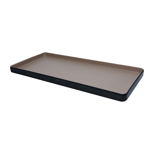 Coucou Dual Colour Rect. Plate 325x150mm - Beige & Black (9 Pack)