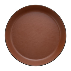 Coucou Dual Colour Flat Round Bowl 290mm - Brown & Black (12 Pack)