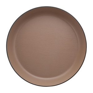 Coucou Dual Colour Flat Round Bowl 290mm - Beige & Black (12 Pack)