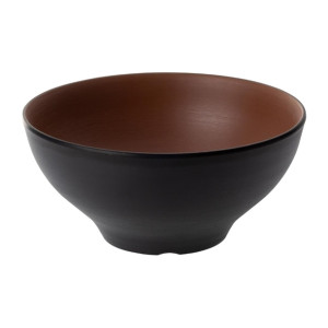 Coucou Dual Colour Round Bowl 210mm - Brown & Black (12 Pack)