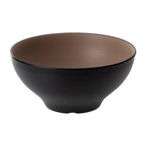 Coucou Dual Colour Round Bowl 210mm - Beige & Black (12 Pack)